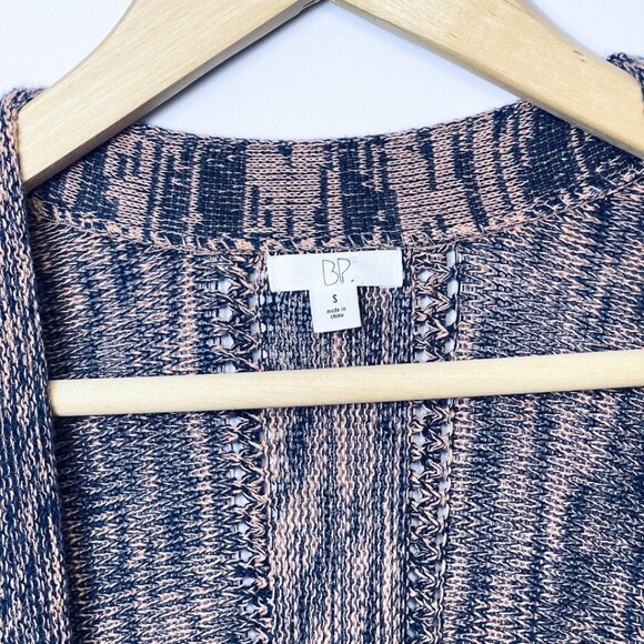 BP Cardigan Sweater Womens Size S Blue 100% Cotton Space Dye Open Knit Soft Boho - Picture 4 of 8